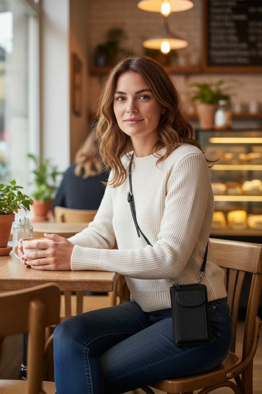 CXL by Christian Lacroix Phia PU Denim Phone Crossbody Wristlet